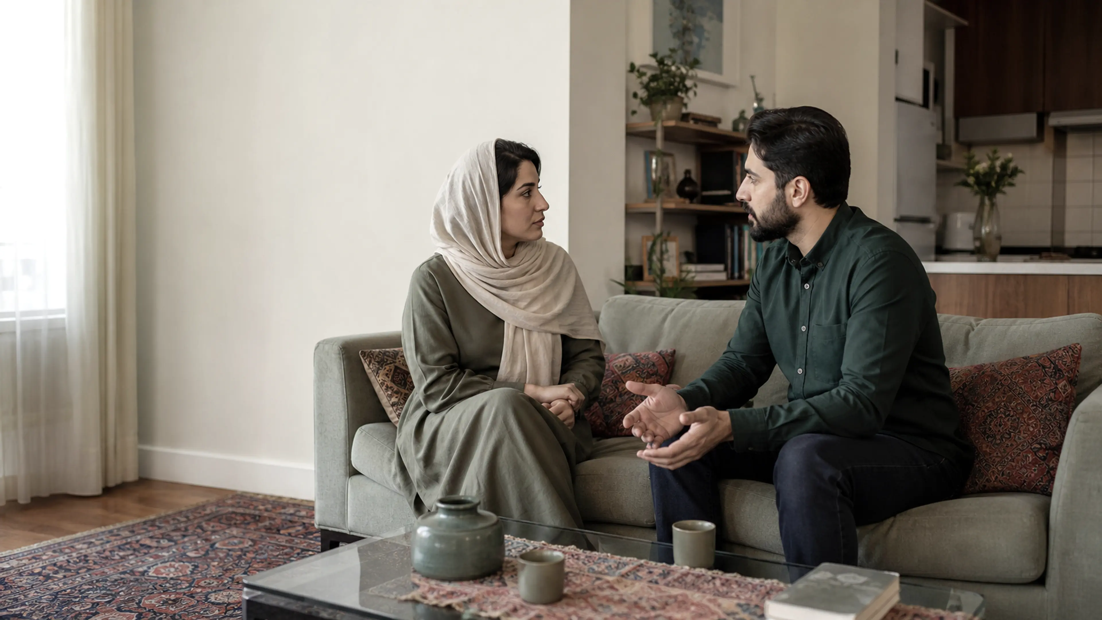 تصویر ادیتوریال مرتبط با چطور درباره خودارضایی با همسر حرف بزنیم؟ متن شروع گفتوگو و مرزهای سالم